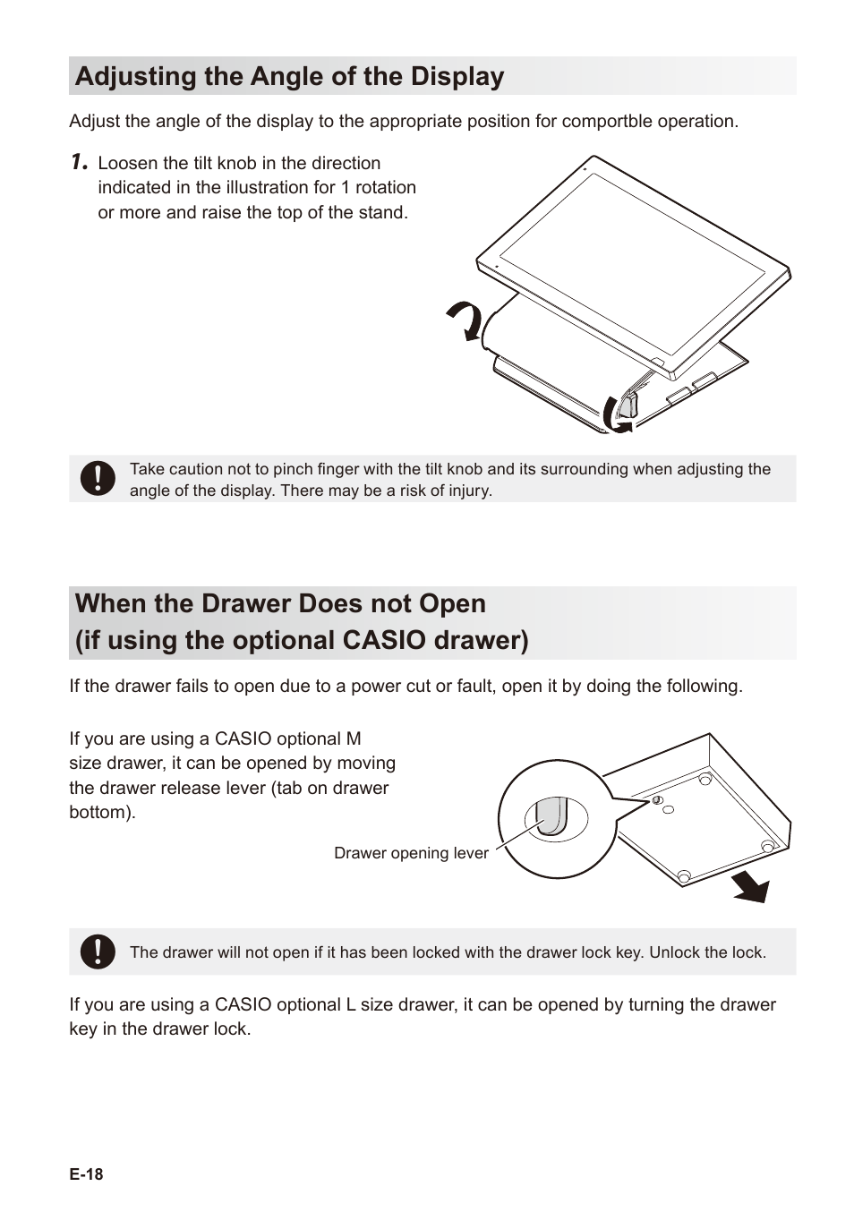 Adjusting the angle of the display | Casio V-R7000 User Manual | Page 20 / 36