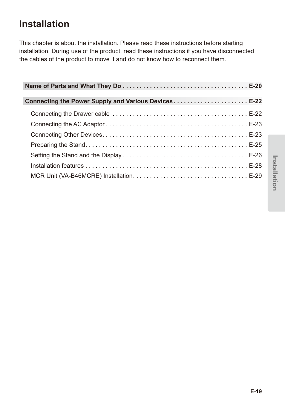 Installation | Casio V-R7000 User Manual | Page 21 / 36