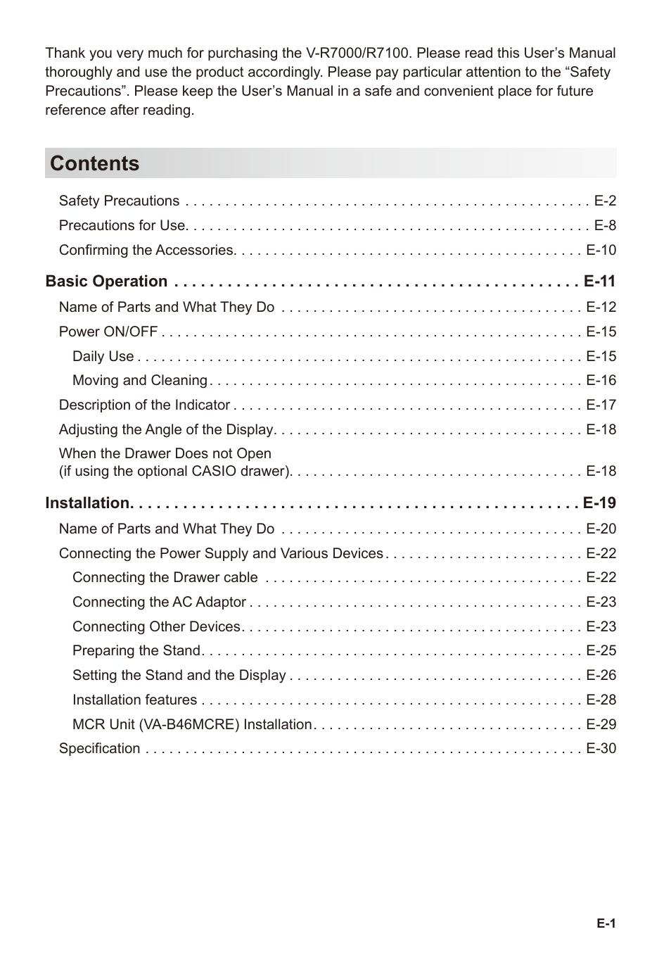 Casio V-R7000 User Manual | Page 3 / 36
