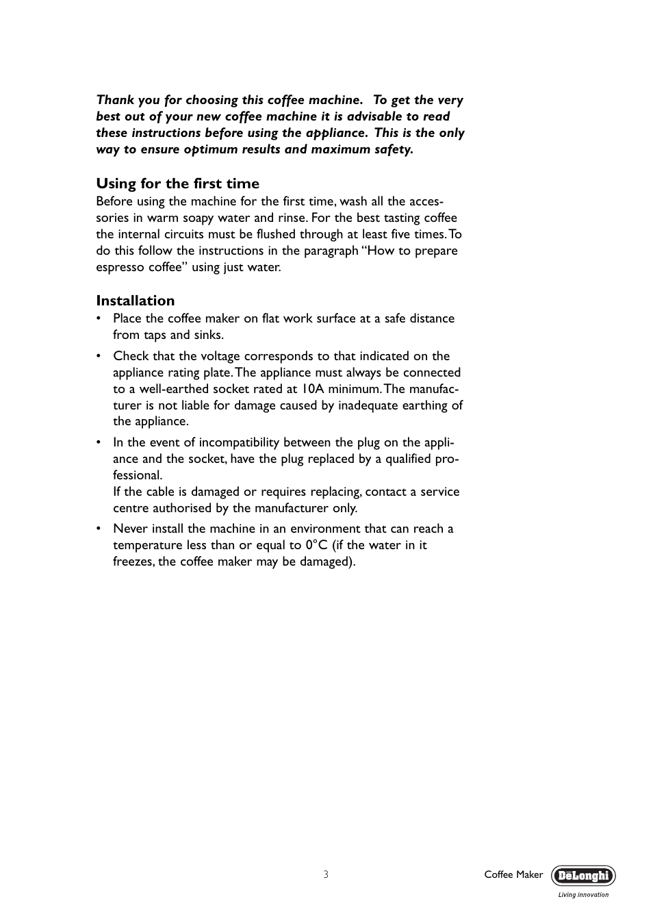 DeLonghi EC330 User Manual | Page 3 / 14