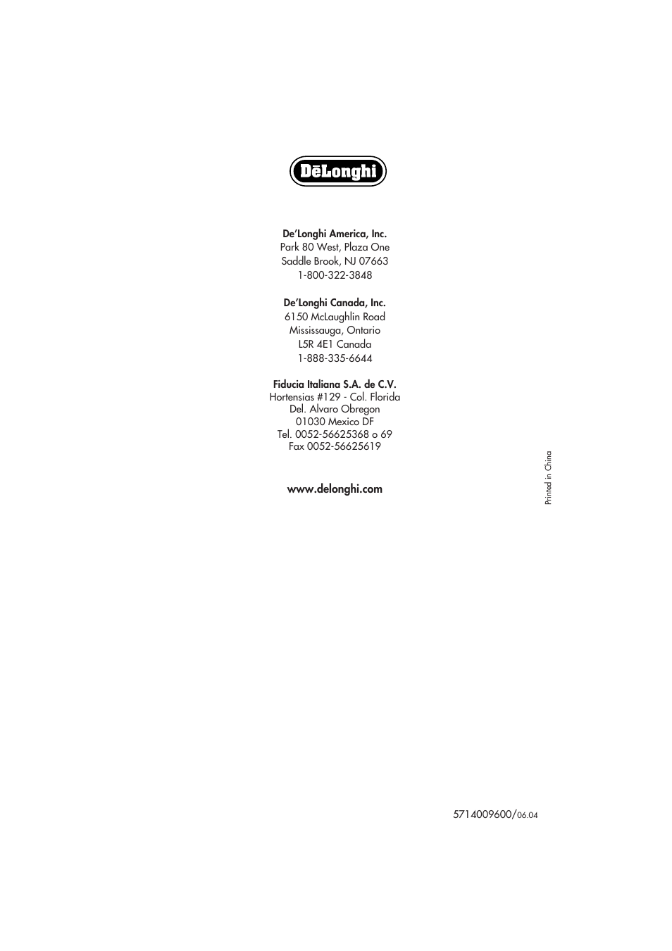 DeLonghi RFH9030 User Manual | Page 16 / 16