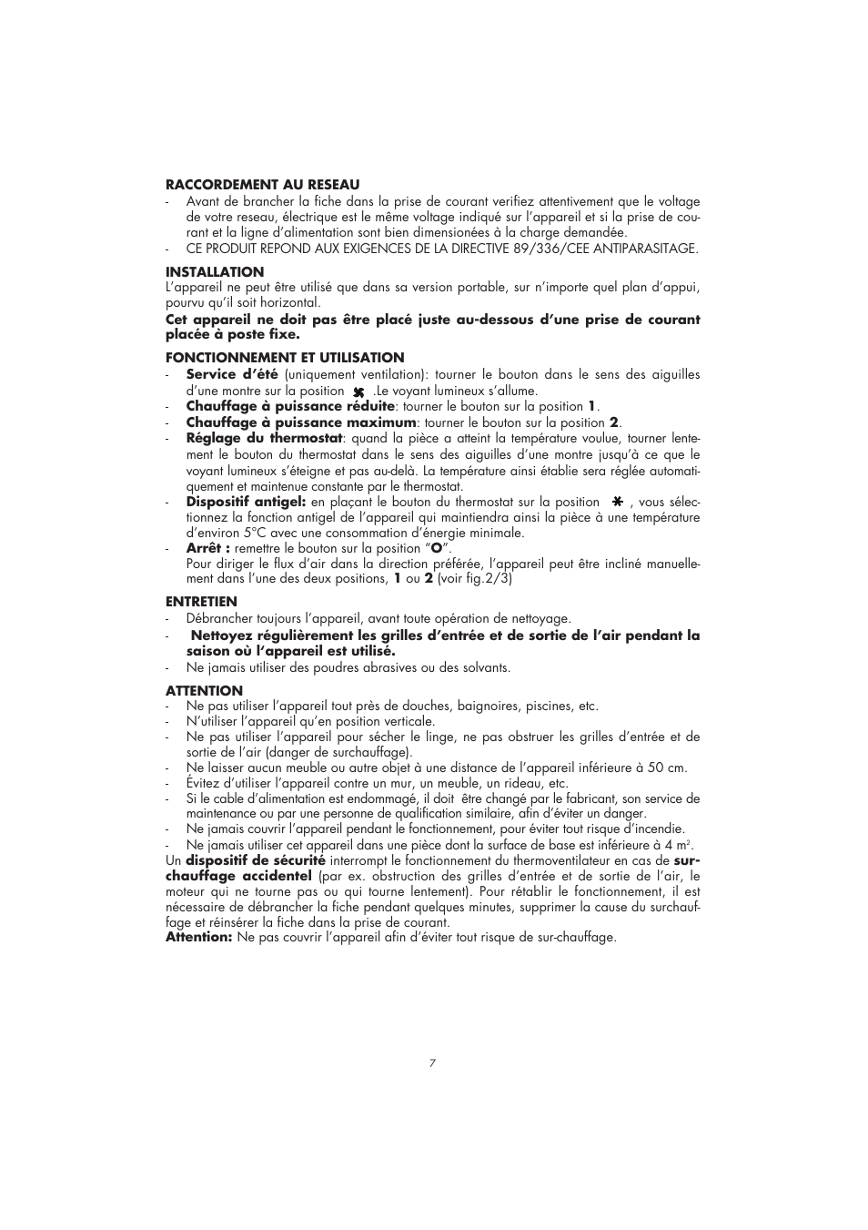 DeLonghi RFH9030 User Manual | Page 7 / 16