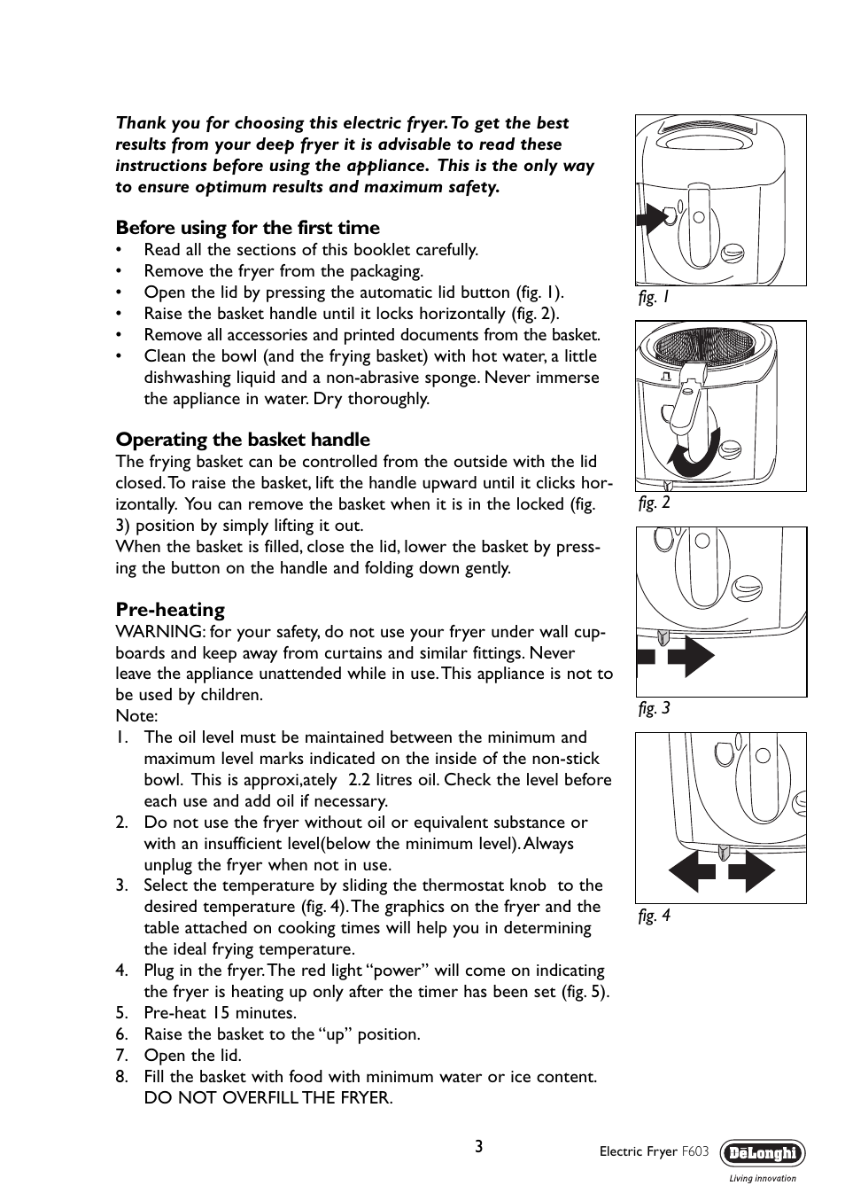 DeLonghi F603 User Manual | Page 3 / 11