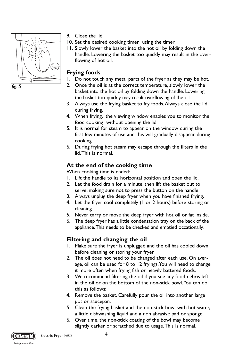 DeLonghi F603 User Manual | Page 4 / 11