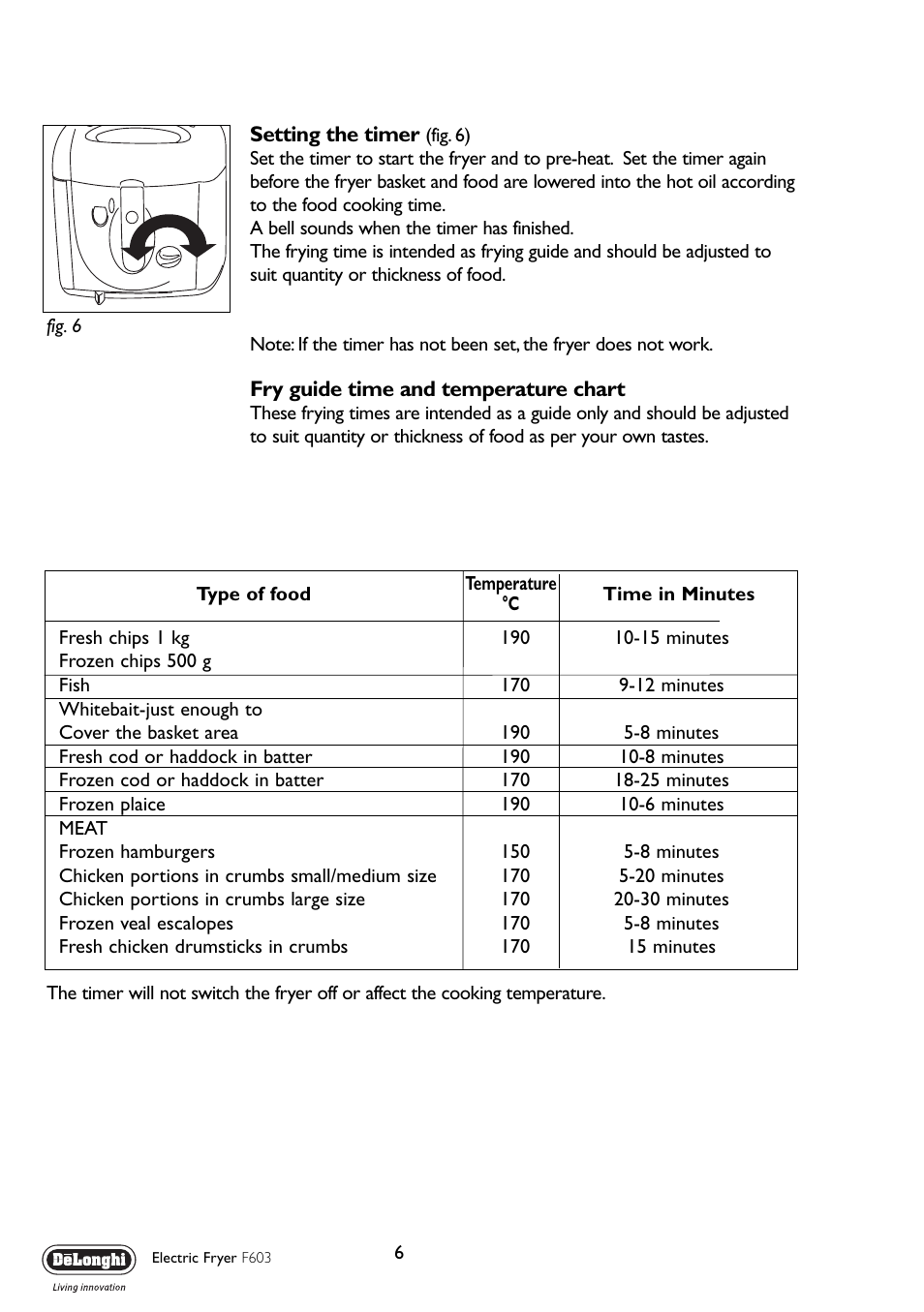 DeLonghi F603 User Manual | Page 6 / 11