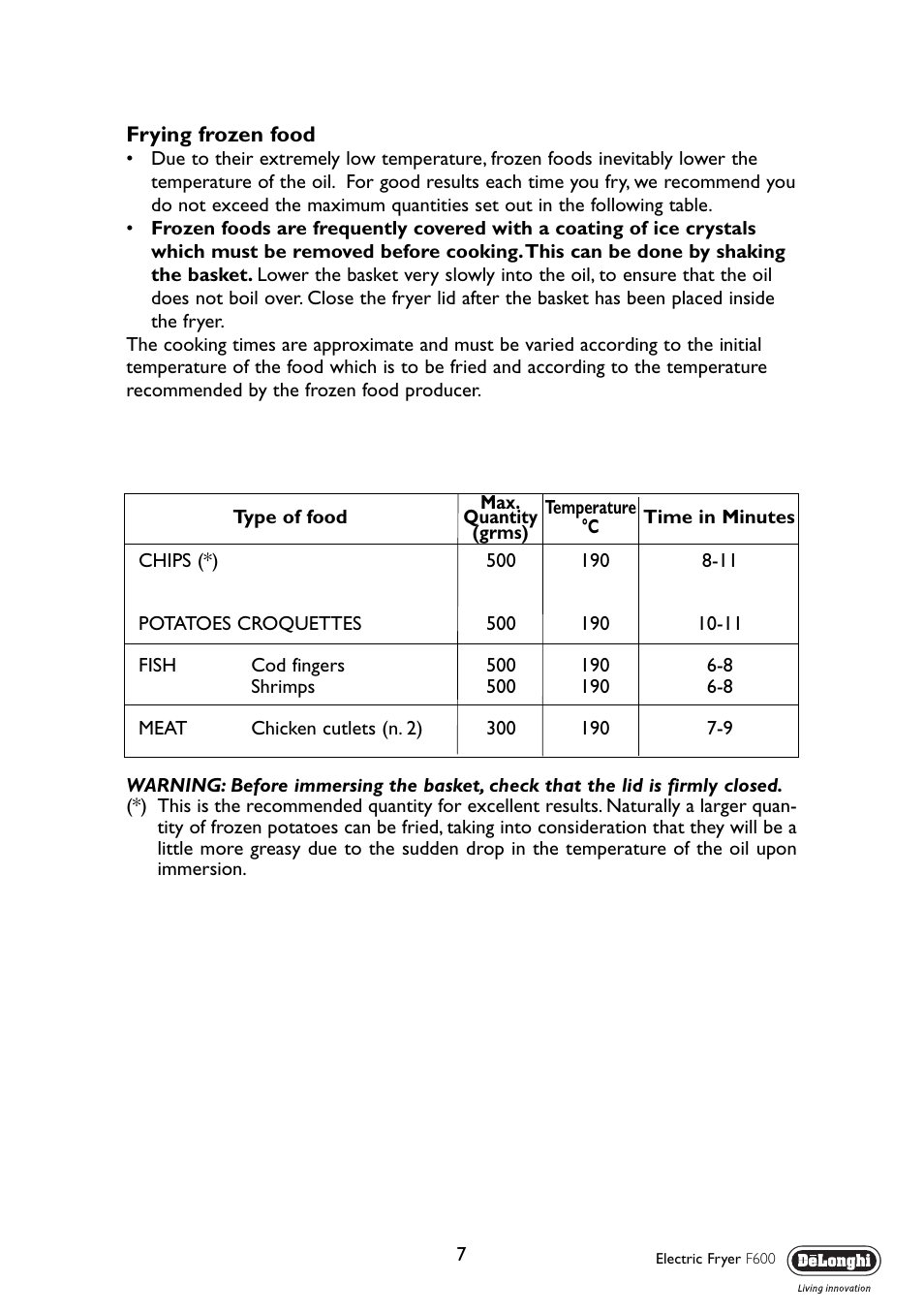 DeLonghi F603 User Manual | Page 7 / 11