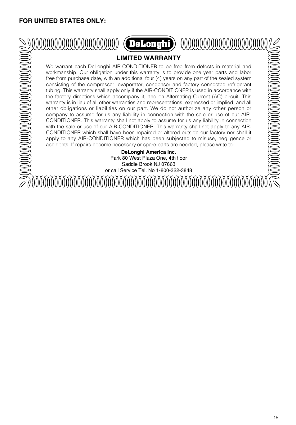 DeLonghi PAC 210 U User Manual | Page 15 / 17