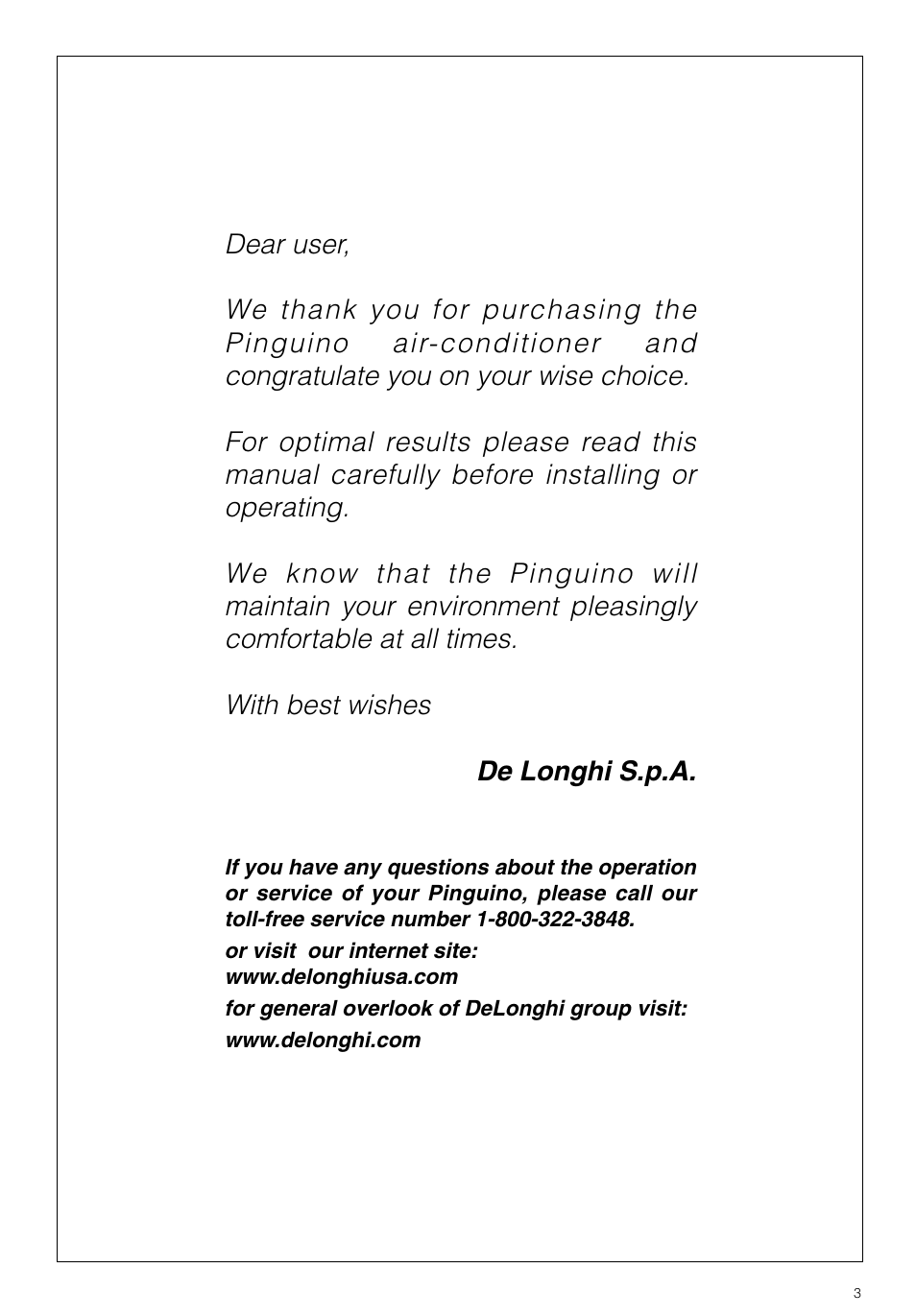 DeLonghi PAC 210 U User Manual | Page 3 / 17