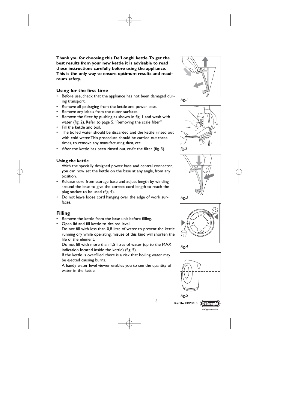 Ac b | DeLonghi KBP3010 User Manual | Page 3 / 9