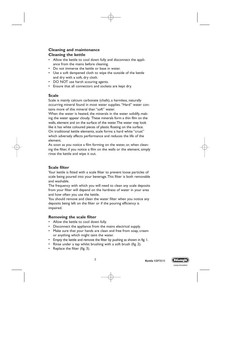 DeLonghi KBP3010 User Manual | Page 5 / 9