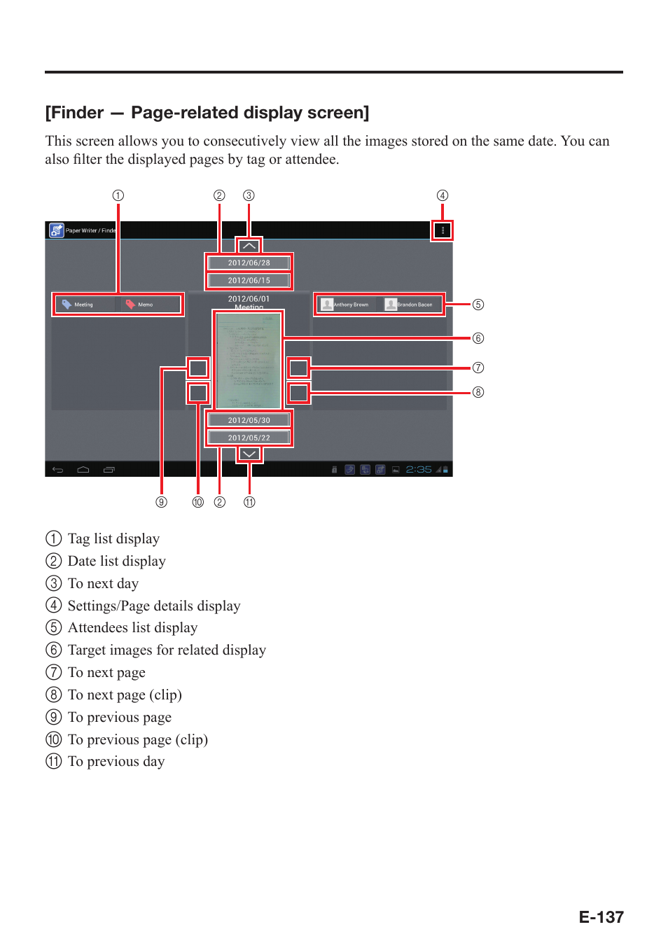 Finder — page-related display screen | Casio V-N500 User Manual | Page 139 / 246