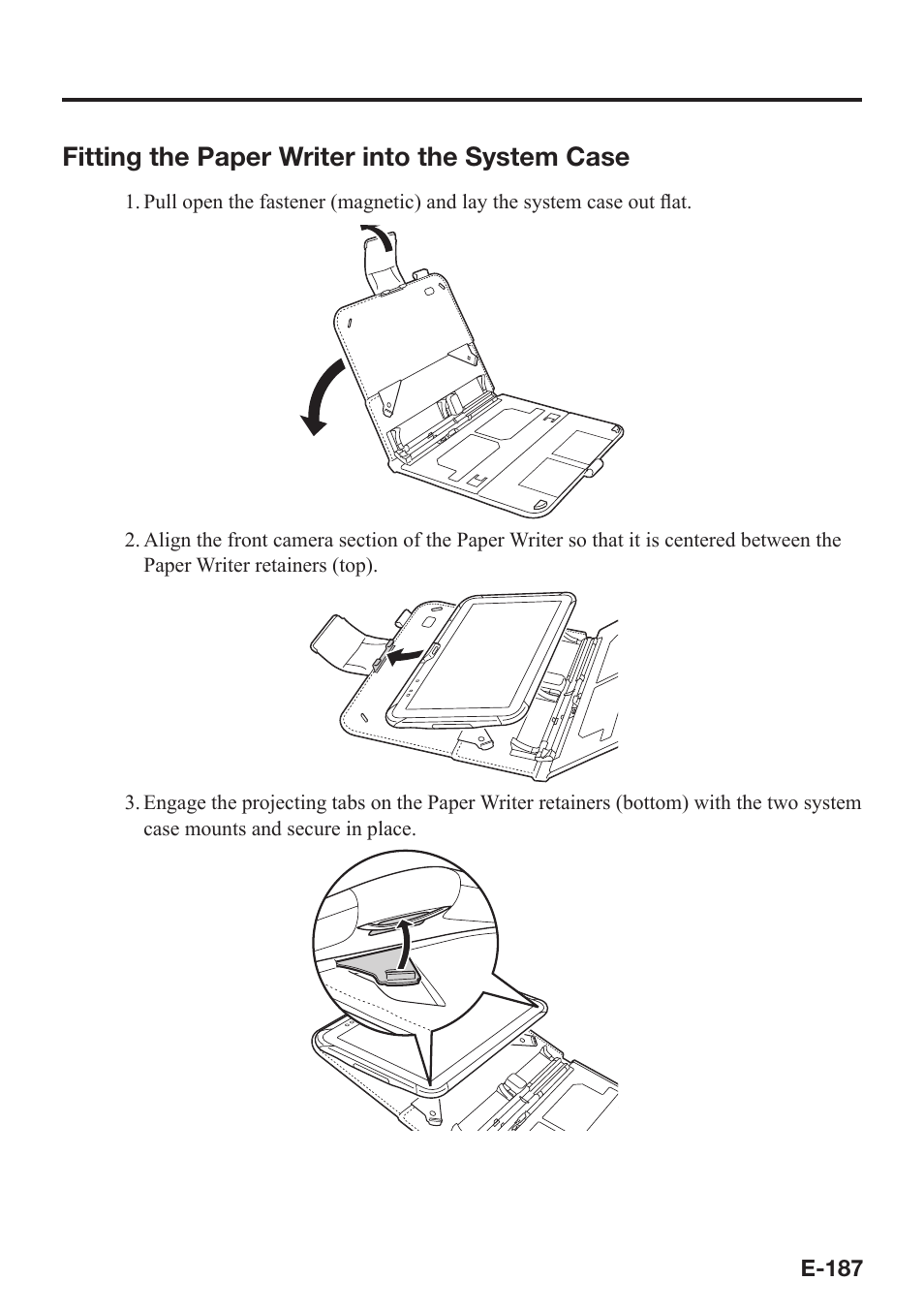 Fitting the paper writer into the system case | Casio V-N500 User Manual | Page 189 / 246
