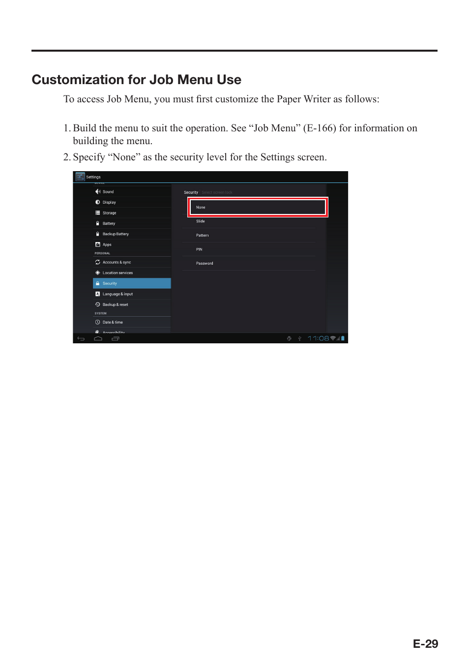Customization for job menu use | Casio V-N500 User Manual | Page 31 / 246
