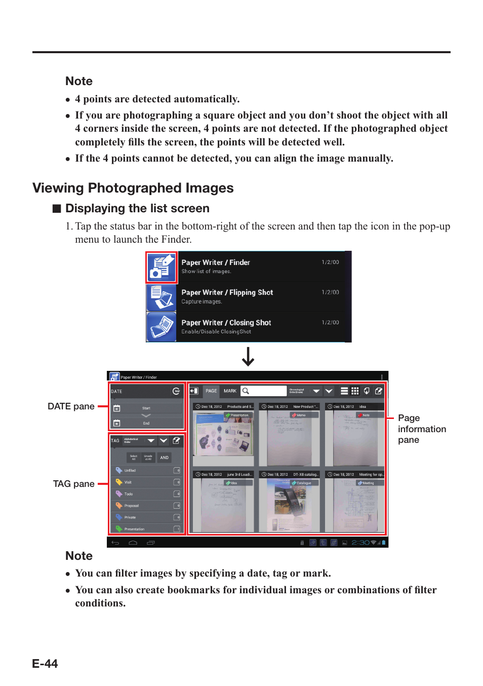 Viewing photographed images | Casio V-N500 User Manual | Page 46 / 246