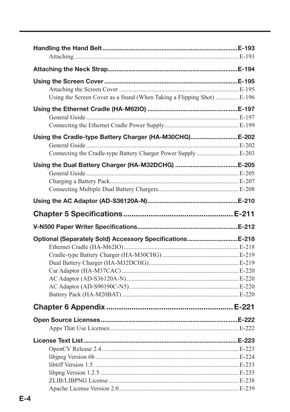 Casio V-N500 User Manual | Page 6 / 246