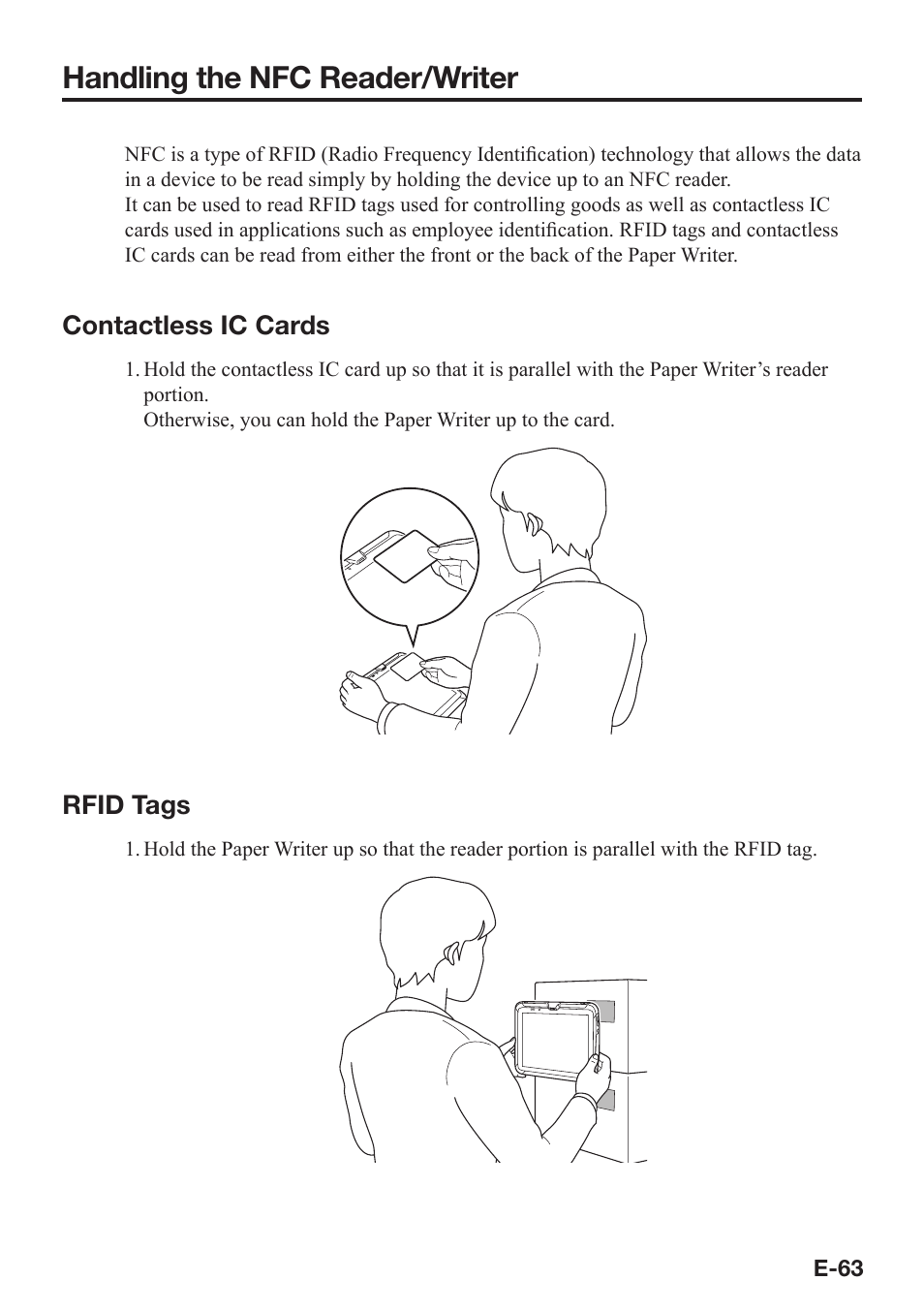 Handling the nfc reader/writer | Casio V-N500 User Manual | Page 65 / 246