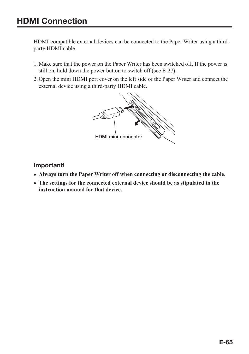 Hdmi connection | Casio V-N500 User Manual | Page 67 / 246