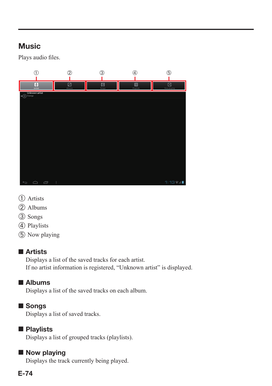 Music | Casio V-N500 User Manual | Page 76 / 246