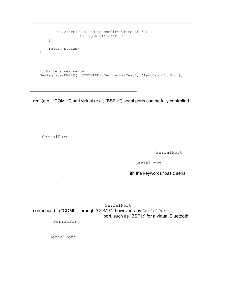 8 controlling a serial port from ceterm, 1 serialport objects | Casio Naurtech CETerm Ver.5.5 Scripting Guide User Manual | Page 112 / 164