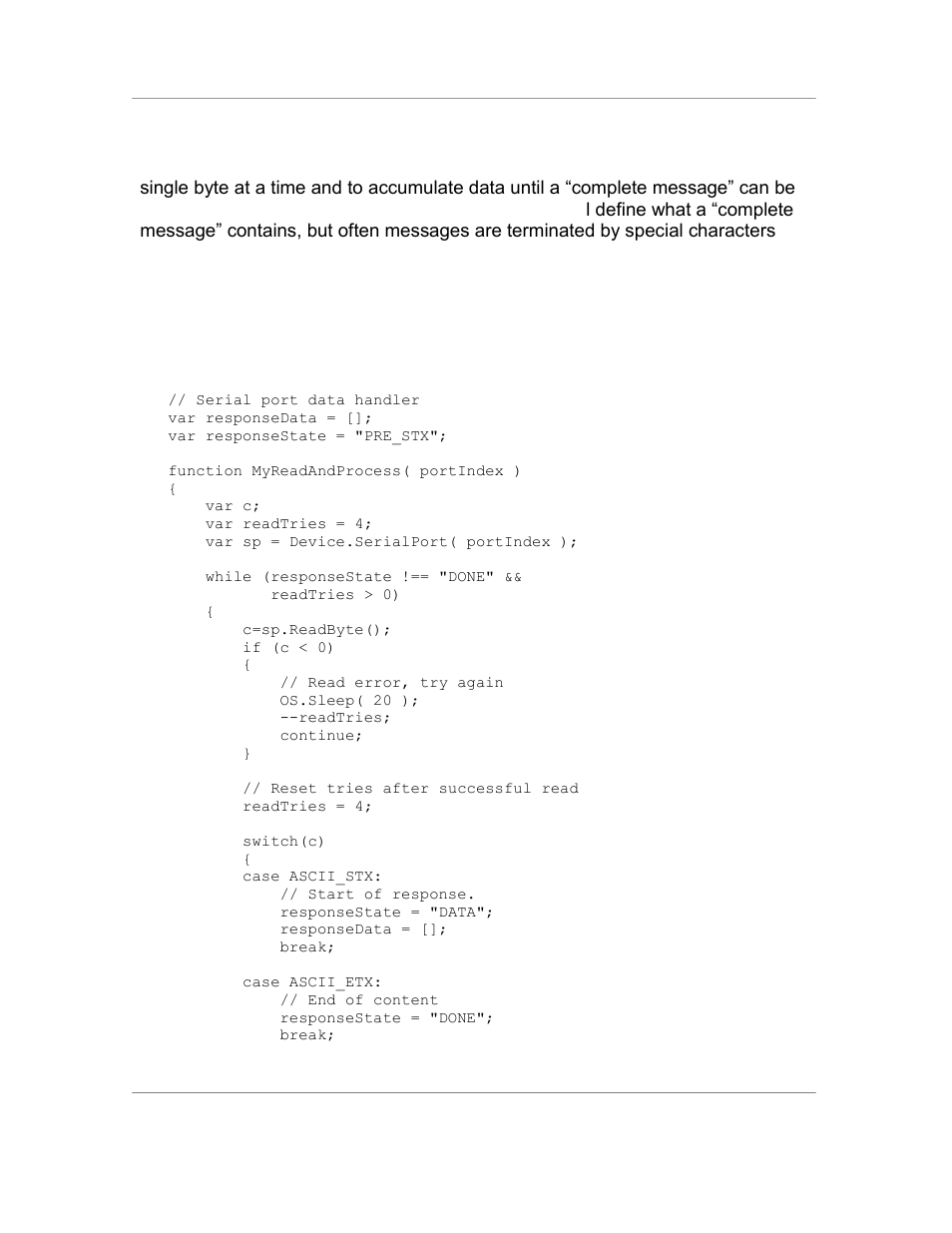 5 using single byte reads | Casio Naurtech CETerm Ver.5.5 Scripting Guide User Manual | Page 117 / 164