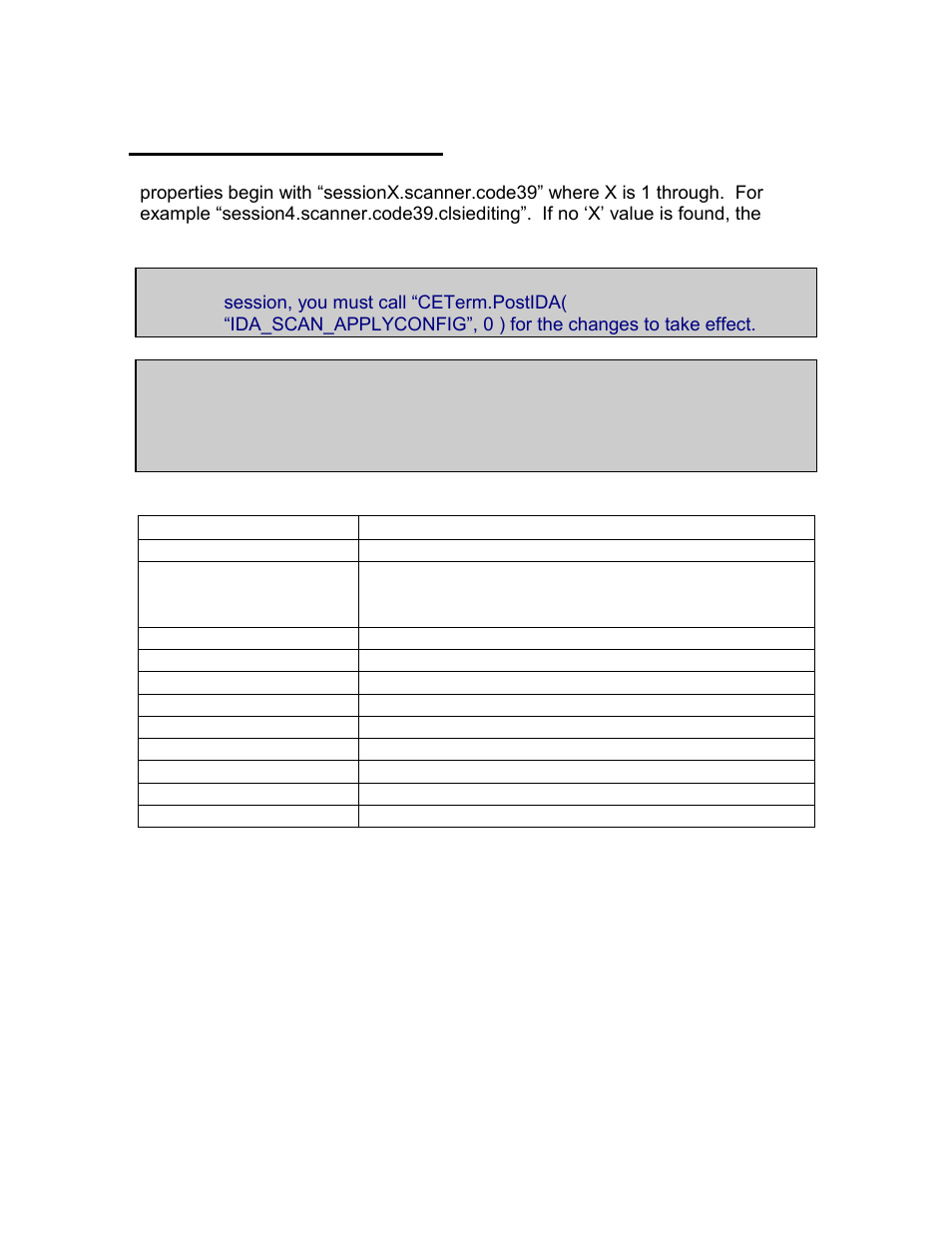 Code39 symbology properties | Casio Naurtech CETerm Ver.5.5 Scripting Guide User Manual | Page 136 / 164