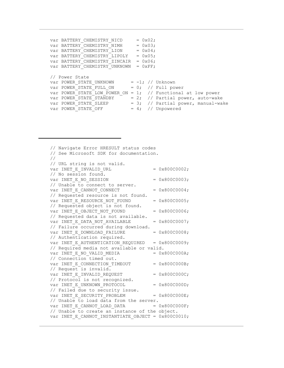Browser error constants | Casio Naurtech CETerm Ver.5.5 Scripting Guide User Manual | Page 144 / 164