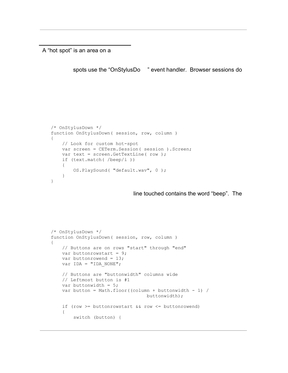 7 custom screen hot-spots | Casio Naurtech CETerm Ver.5.5 Scripting Guide User Manual | Page 21 / 164