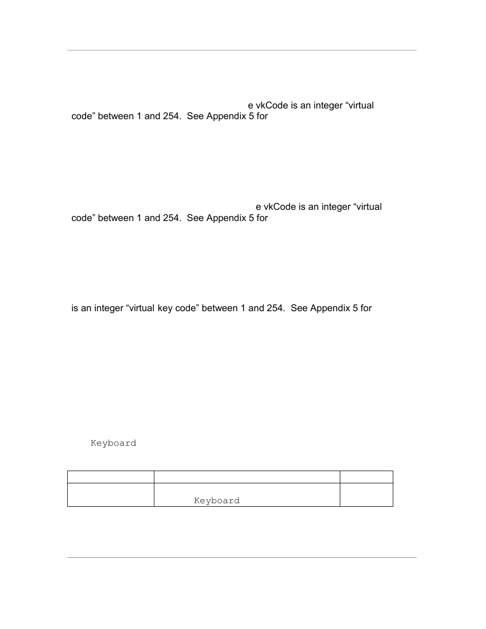 Properties, Status = simulatekeydown ( vkcode ), Status = simulatekeyup ( vkcode ) | Property description values | Casio Naurtech CETerm Ver.5.5 Scripting Guide User Manual | Page 58 / 164