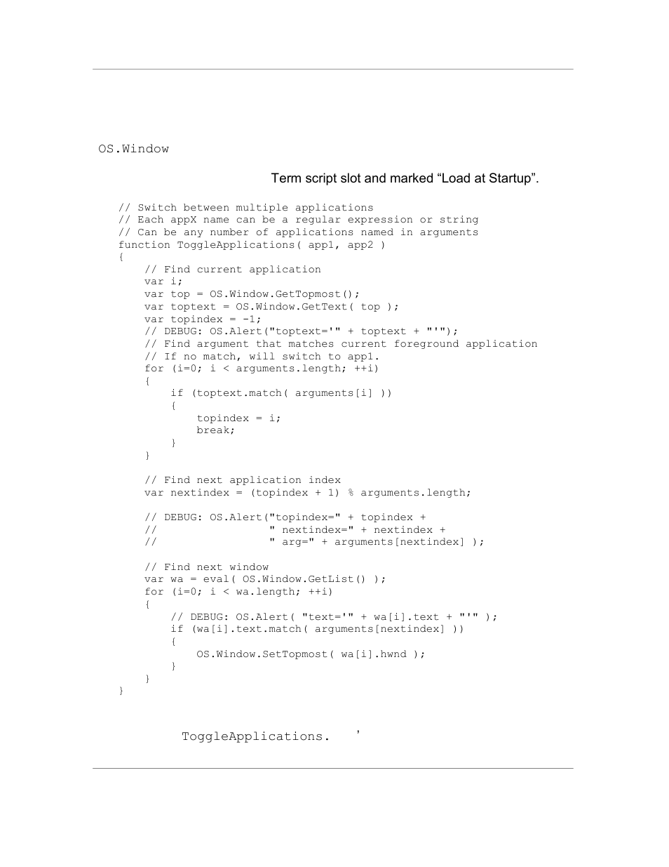 Example | Casio Naurtech CETerm Ver.5.5 Scripting Guide User Manual | Page 59 / 164