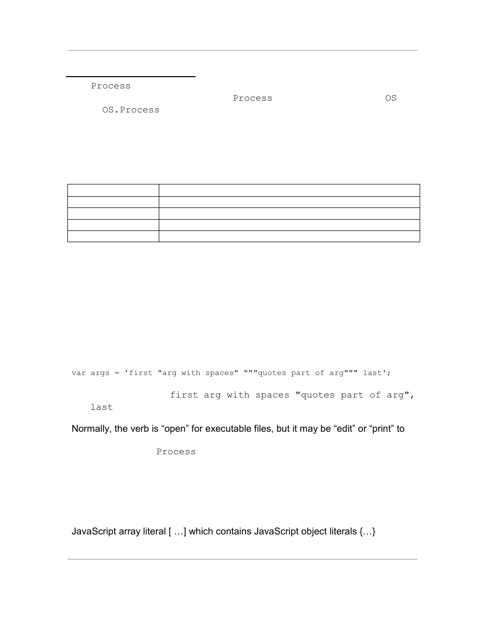 12 the process object, Methods, Status = executeaction ( file, arguments, verb ) | Processlist = getlist ( ), Method action | Casio Naurtech CETerm Ver.5.5 Scripting Guide User Manual | Page 63 / 164