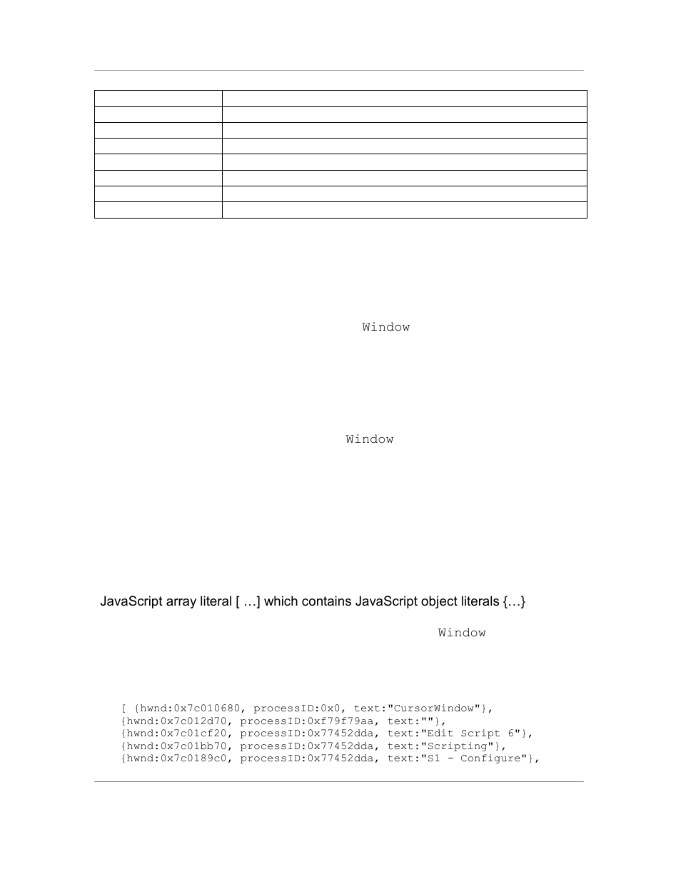 Status = enableinput ( windowhandle, enabled ), Windowhandle = find ( windowclass, windowname ), Windowhandle = getdesktop ( ) | Windowlist = getlist ( ) | Casio Naurtech CETerm Ver.5.5 Scripting Guide User Manual | Page 78 / 164