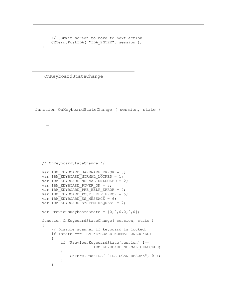 4 the onkeyboardstatechange event, Syntax, Example | Casio Naurtech CETerm Ver.5.5 Scripting Guide User Manual | Page 86 / 164