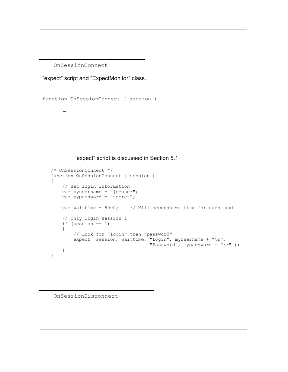 11 the onsessionconnect event, Syntax, Example | 12 the onsessiondisconnect event | Casio Naurtech CETerm Ver.5.5 Scripting Guide User Manual | Page 93 / 164