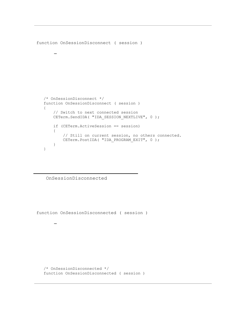 Syntax, Example, 13 the onsessiondisconnected event | Casio Naurtech CETerm Ver.5.5 Scripting Guide User Manual | Page 94 / 164