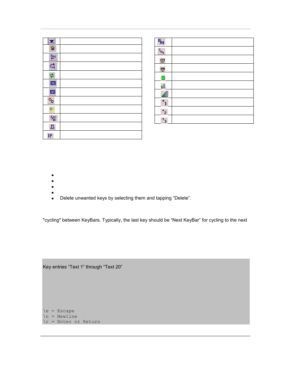 Create a custom keybar | Casio Naurtech CETerm Ver.5.5 User Manual User Manual | Page 118 / 160