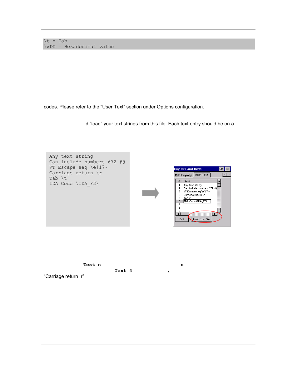 Customize user text | Casio Naurtech CETerm Ver.5.5 User Manual User Manual | Page 119 / 160