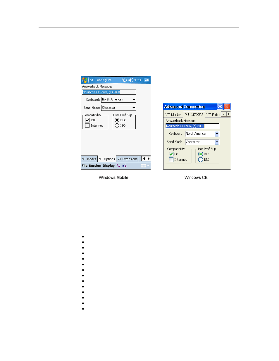 Vt options | Casio Naurtech CETerm Ver.5.5 User Manual User Manual | Page 58 / 160