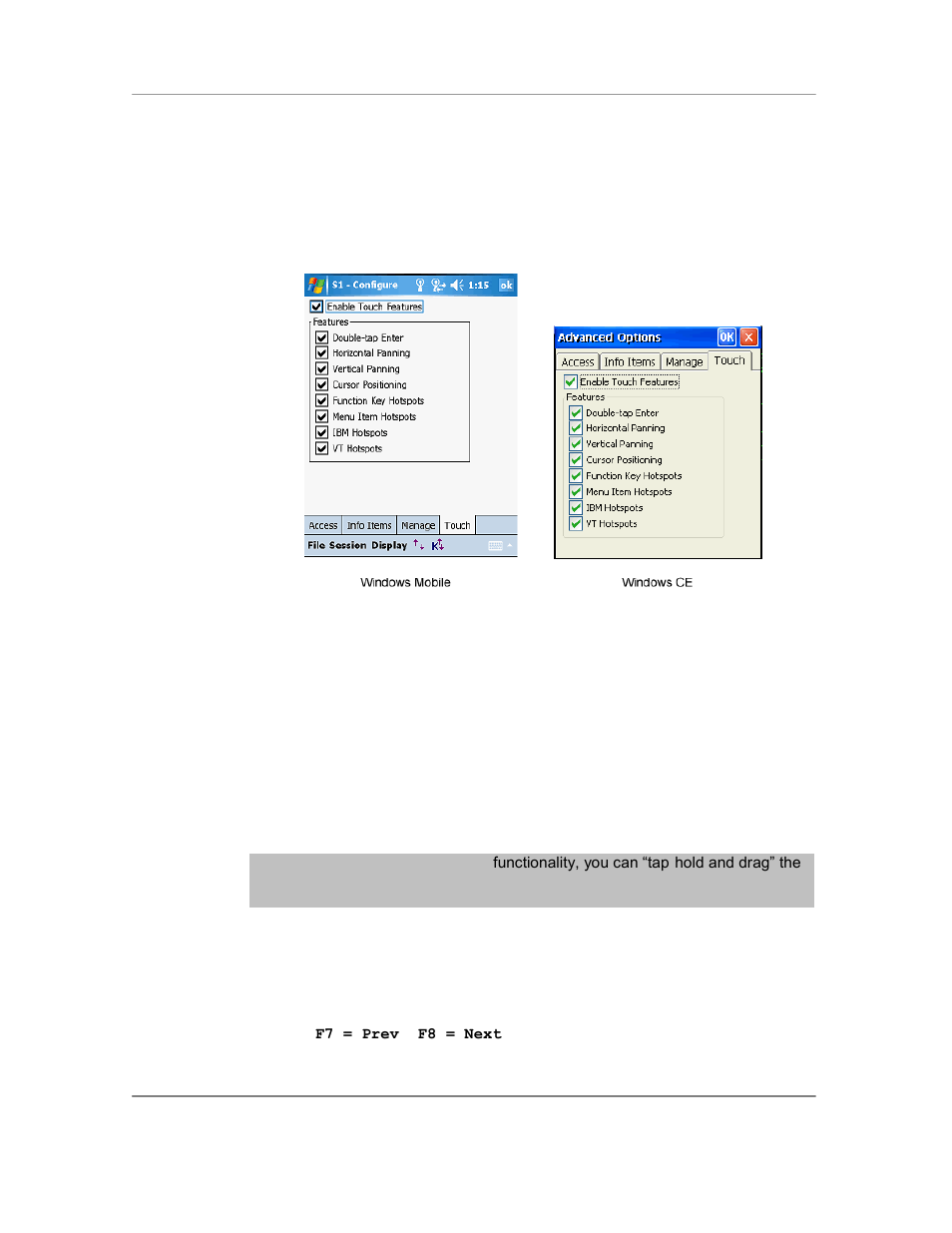 Touch | Casio Naurtech CETerm Ver.5.5 User Manual User Manual | Page 93 / 160