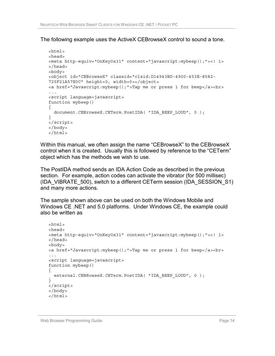 Casio Naurtech CETerm Ver.5.1 Web Browser Programming Manual User Manual | Page 14 / 79