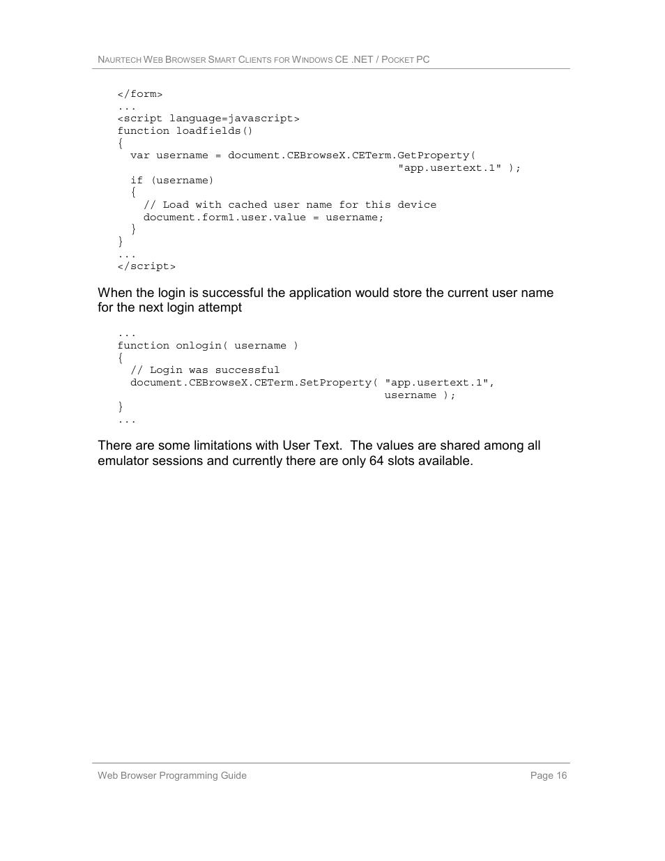 Casio Naurtech CETerm Ver.5.1 Web Browser Programming Manual User Manual | Page 16 / 79