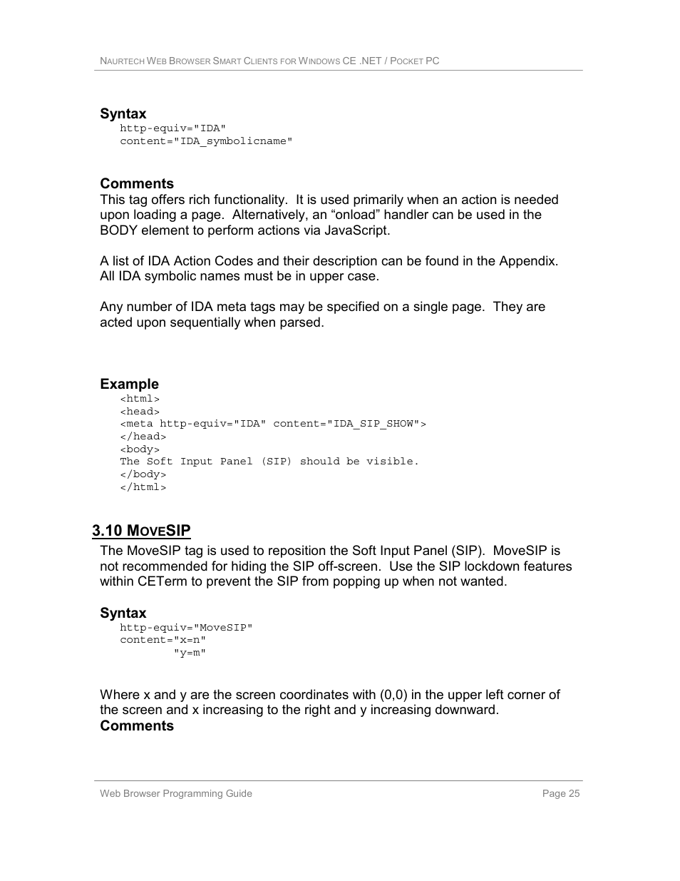 10 movesip, 10 m, Syntax | Comments, Example | Casio Naurtech CETerm Ver.5.1 Web Browser Programming Manual User Manual | Page 25 / 79