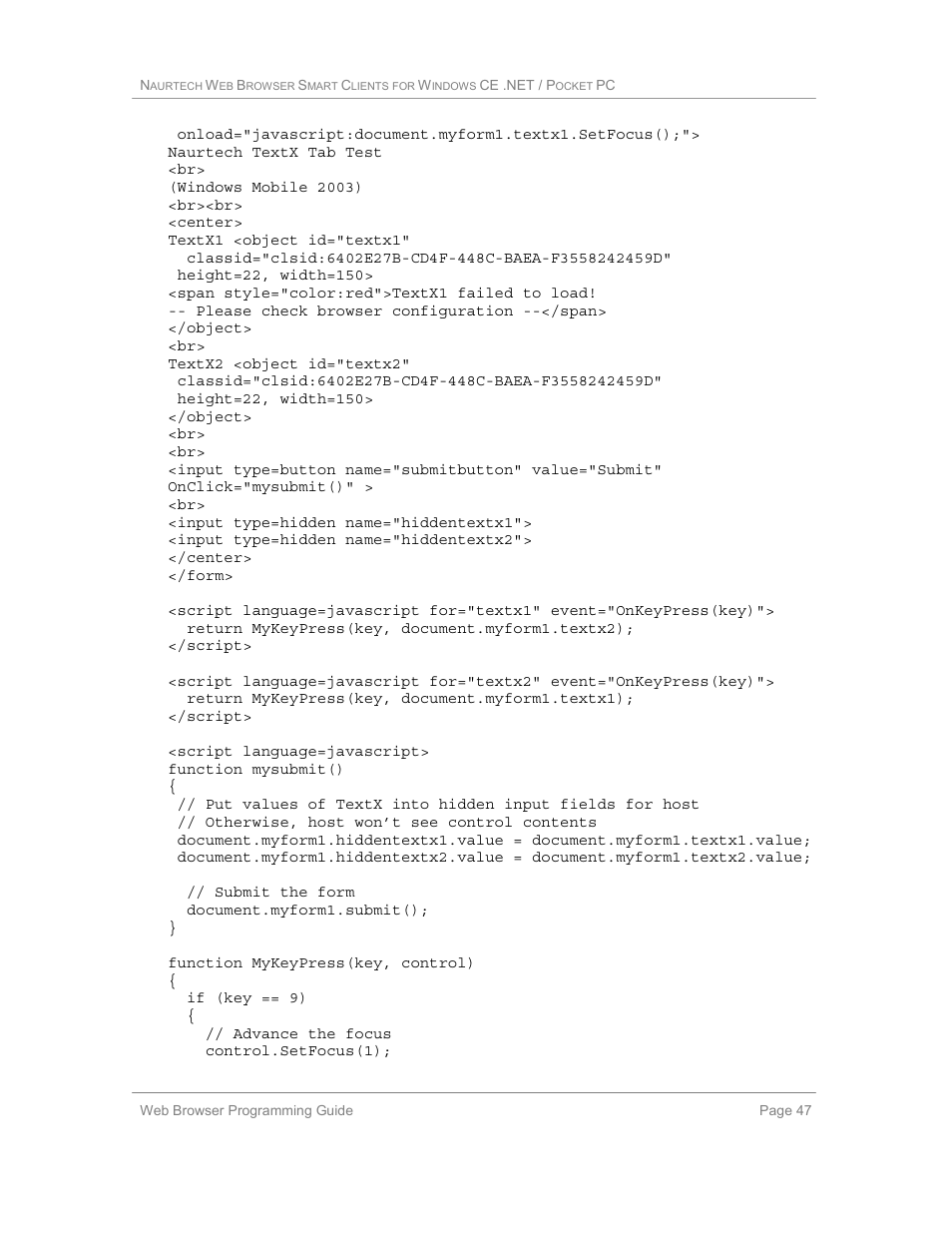 Casio Naurtech CETerm Ver.5.1 Web Browser Programming Manual User Manual | Page 47 / 79