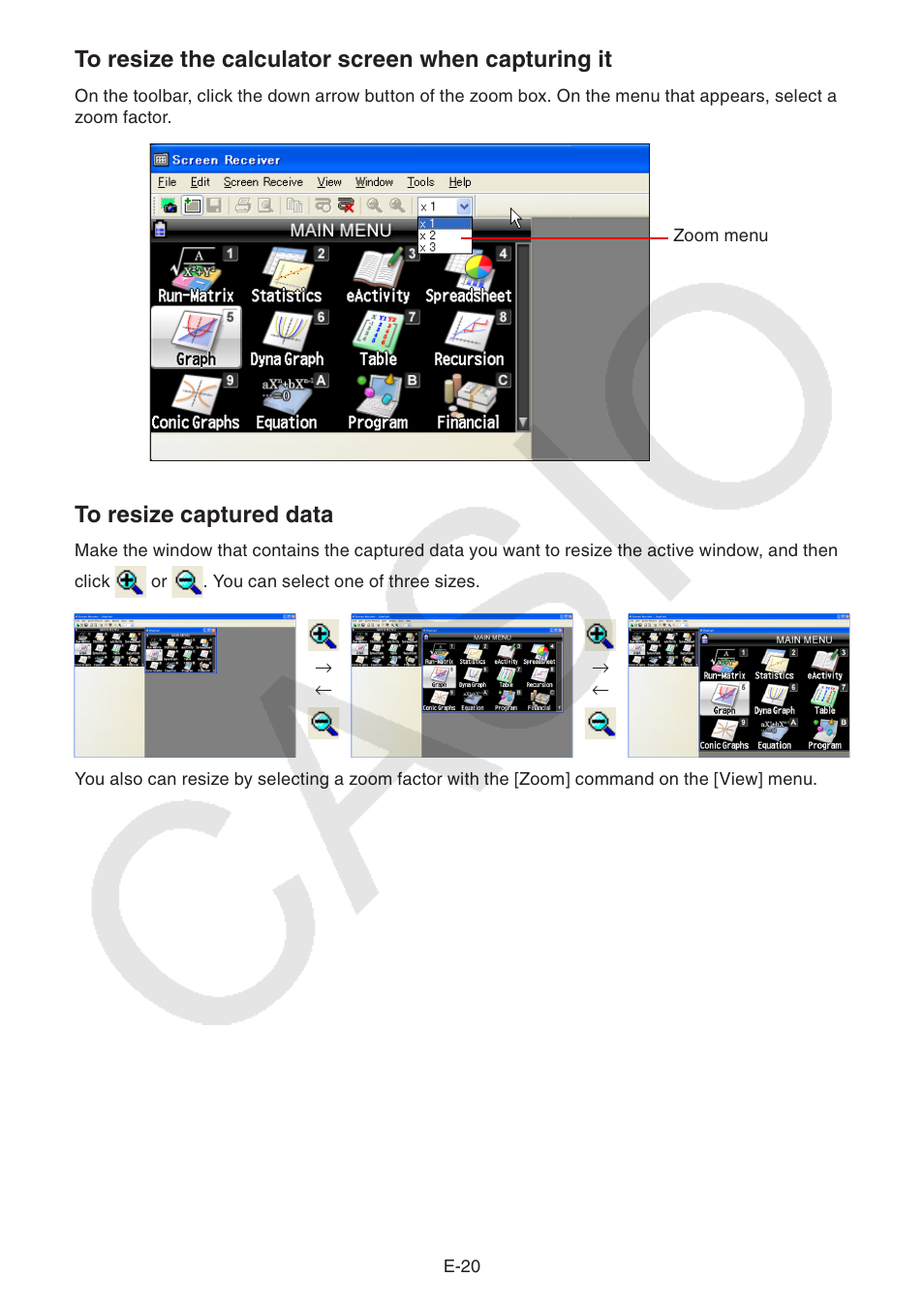 Casio fx-CG Series Screen Receiver User Manual | Page 21 / 29