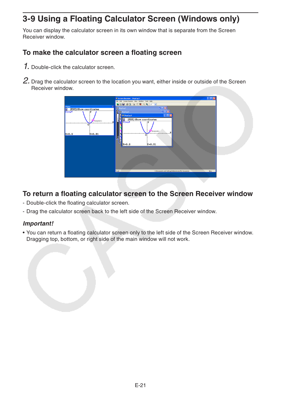 Casio fx-CG Series Screen Receiver User Manual | Page 22 / 29