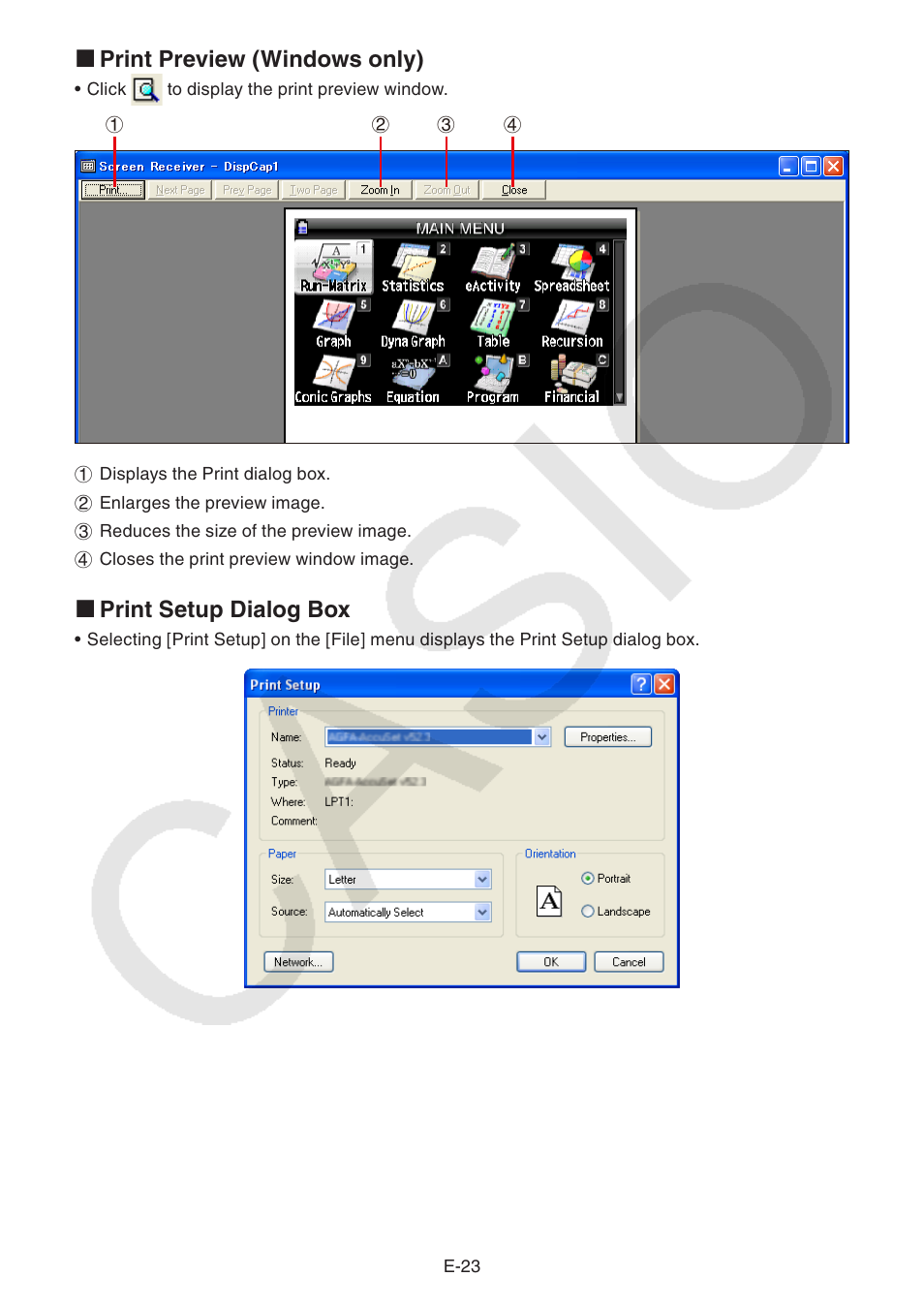 Casio fx-CG Series Screen Receiver User Manual | Page 24 / 29