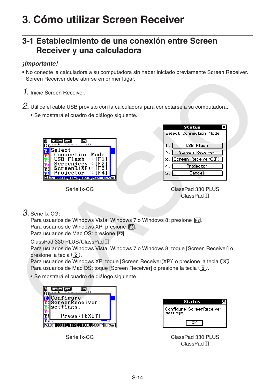 Cómo utilizar screen receiver | Casio Screen Receiver User Manual | Page 15 / 29