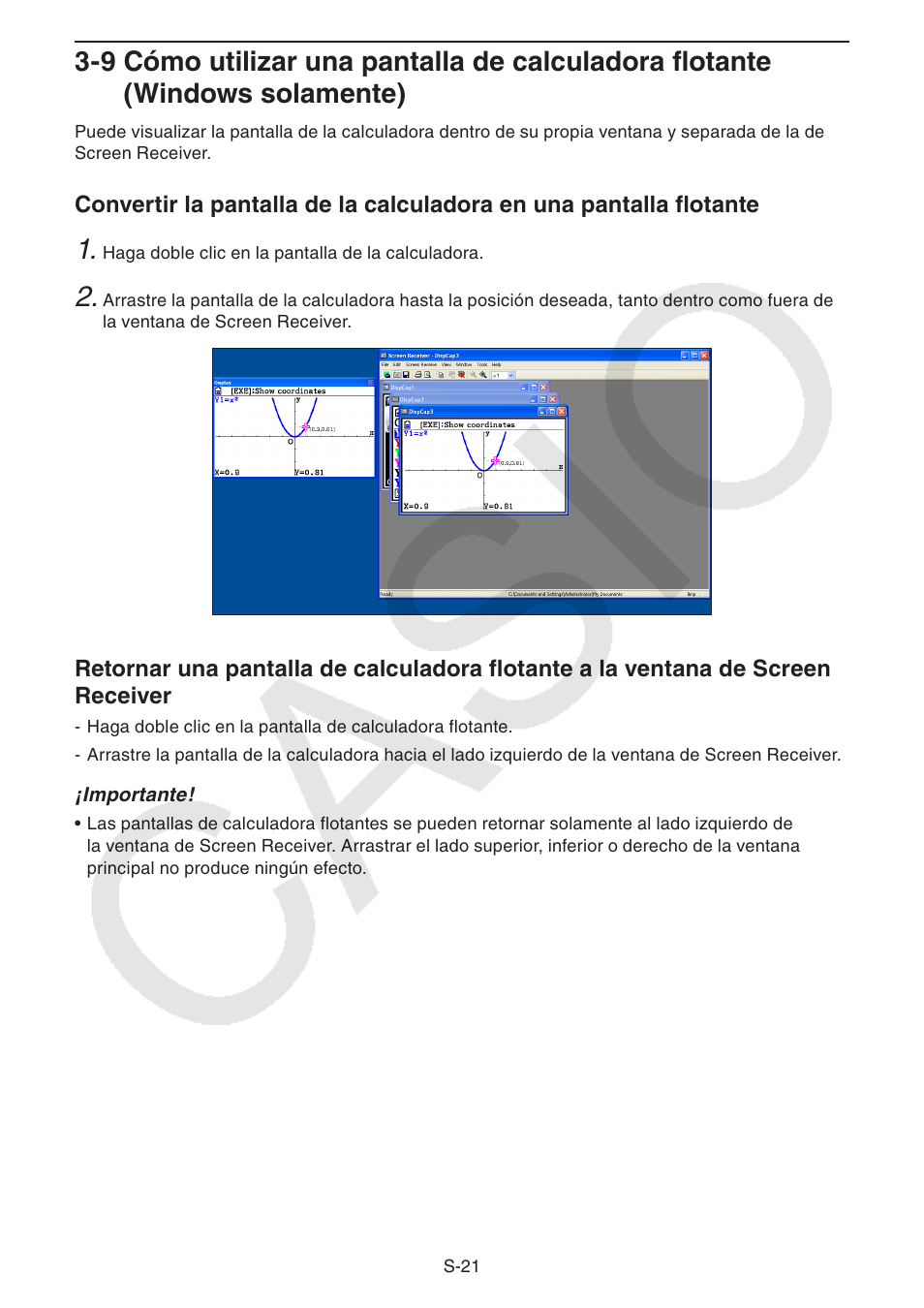 Casio Screen Receiver User Manual | Page 22 / 29