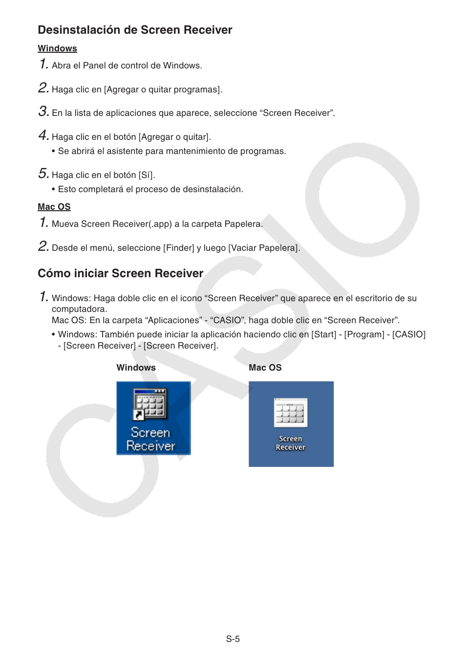 Casio Screen Receiver User Manual | Page 6 / 29