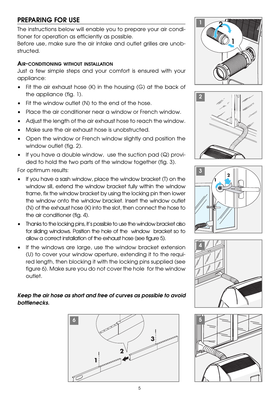 Preparing for use | DeLonghi PAC W130E User Manual | Page 5 / 20