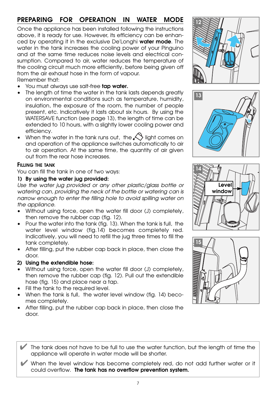 DeLonghi PAC W130E User Manual | Page 7 / 20